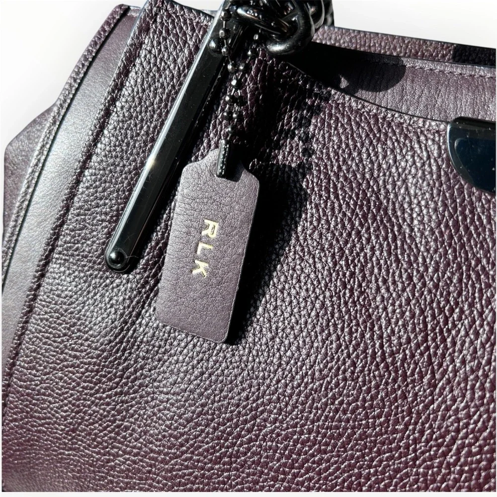 Coach Dreamer 36 Satchel Oxblood Burgundy Pebbled Leather Handbag Gunmetal Large